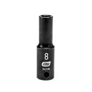 GearWrench 3/8 Inch Drive 6 Point Deep Impact Metric Socket 8mm