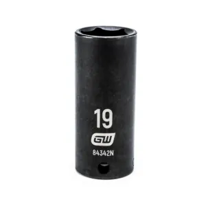 GearWrench 3/8 Inch Drive 6 Point Deep Impact Metric Socket 19mm