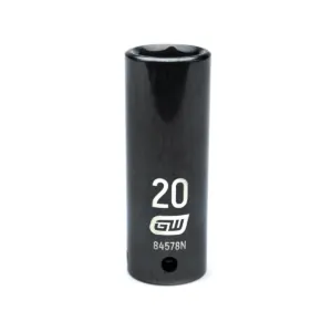 GearWrench 1/2 Inch Drive 6 Point Deep Impact Metric Socket 20mm