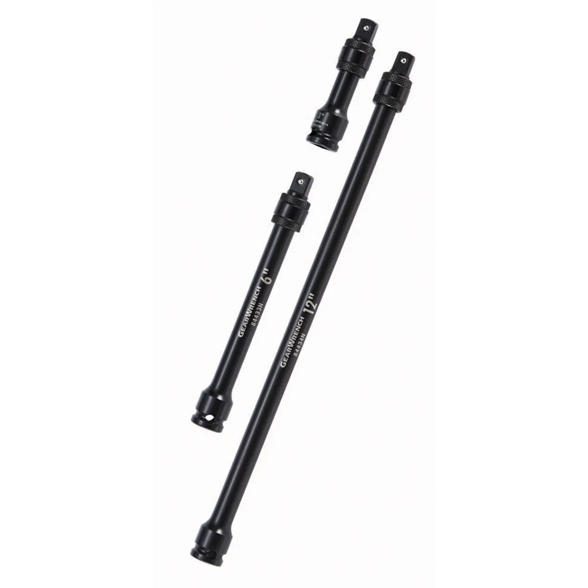 GearWrench 3 Piece 3/8 Inch Drive Impact Locking Extension Set 3 Inch, 6 Inch & 12 Inch