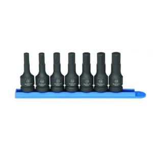GearWrench 7 Piece 1/2 Inch Drive Hex Bit Impact Metric Socket Set