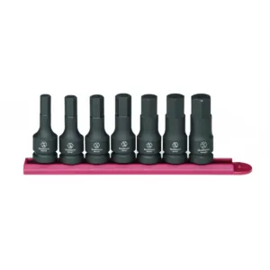 GearWrench 7 Piece 1/2 Inch Drive Hex Bit Impact SAE Socket Set