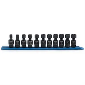 GearWrench 11 Piece 3/8 Inch Drive 6 Point Standard X-Core Pinless Universal Impact Metric Socket Set