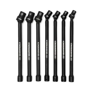 GearWrench 7 Piece 3/8 Inch Drive 6 Point X-Core Pinless Universal Impact Metric Extension Socket Set