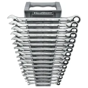 GearWrench 16 Piece 72-Tooth 12 Point XL Ratcheting Combination Metric Wrench Set