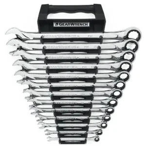 GearWrench 13 Piece 72-Tooth 12 Point XL Ratcheting Combination SAE Wrench Set