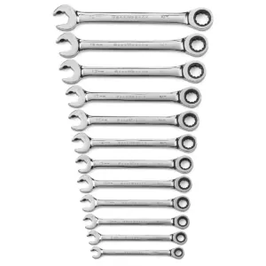 GearWrench 12 Piece 72-Tooth 12 Point Open End Ratcheting Metric Wrench Set