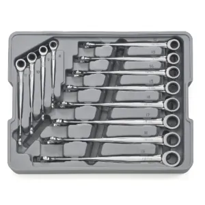 GearWrench 12 Piece 72-Tooth 12 Point XL X-Beam Ratcheting Combination Metric Wrench Set