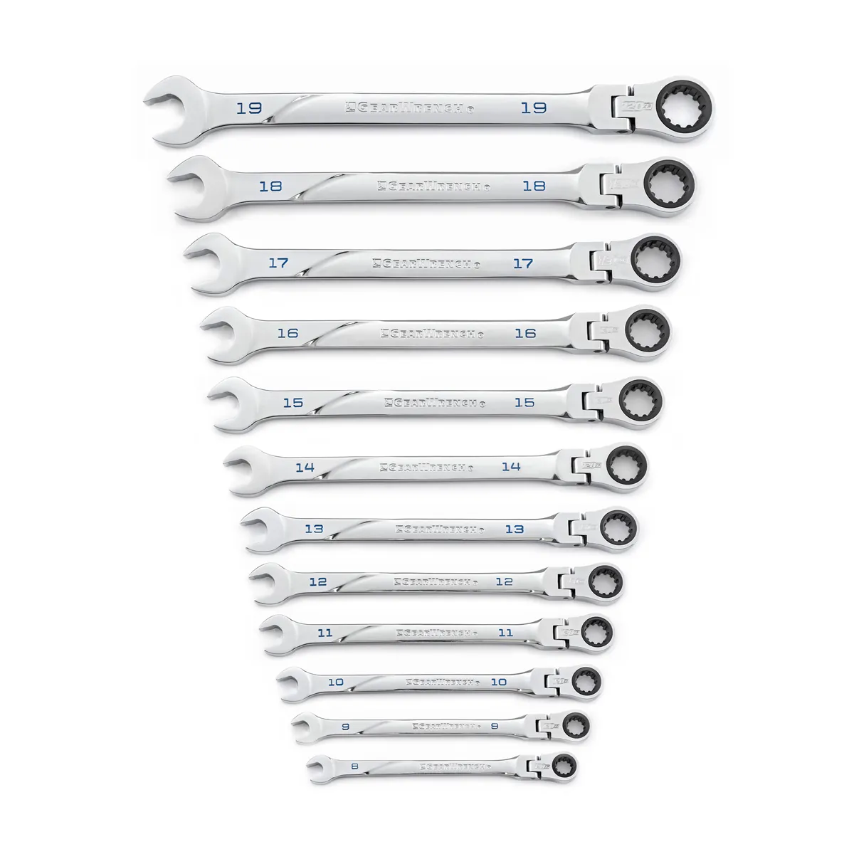 GearWrench 12 Piece 120XP Universal Spline XL Flex Head Ratcheting Combination Metric Wrench Set