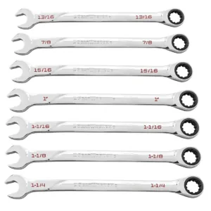 GearWrench 7 Piece 120XP Universal Spline XL Ratcheting Combination SAE Wrench Set