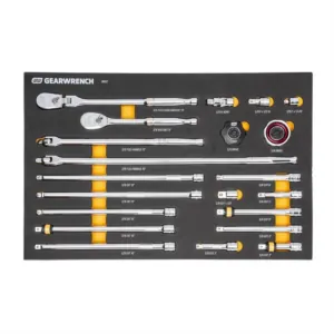 GearWrench 21 Piece 3/8" 90-Tooth Ratchet & Drive Tool Set with Foam Storage Tray
