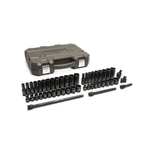 GearWrench 49 Piece 3/8 Inch Drive 6 Point Standard & Deep Impact SAE/Metric Socket Set