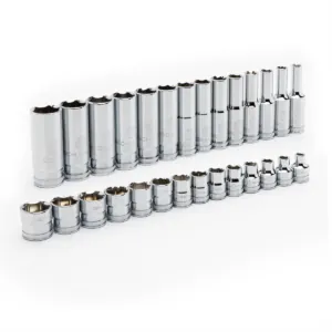 GearWrench 28 Piece 3/8 Inch Drive 6 Point Standard and Deep Socket Set