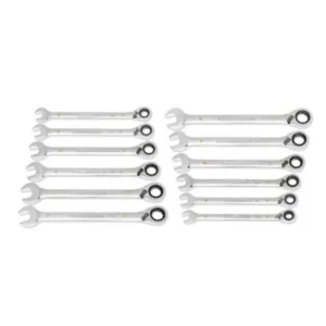 GearWrench 12 Piece 90-Tooth 12 Point Metric Reversible Ratcheting Wrench Set