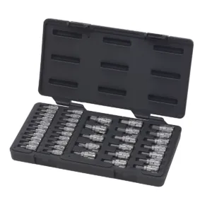 GearWrench 39 Piece 1/4 Inch & 3/8 Inch Drive Pass-Thru Standard Hex/Slotted/Phillips/Torx Bit SAE/Metric Socket Set
