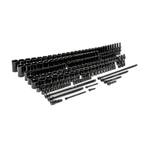 GearWrench 209 Piece 1/4 Inch, 3/8 Inch, 1/2 Inch 6 Point SAE & Metric, Standard & Deep, Impact Socket Master Set