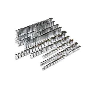 GearWrench 163 Piece 1/4 Inch, 3/8 Inch & 1/2 Inch Drive 6 Point Standard and Deep SAE/Metric Master Socket Set