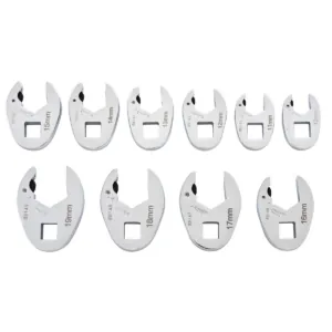 GearWrench 10 Piece 3/8 Drive Ratcheting Crowfoot Metric Wrench Set