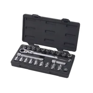 GearWrench 23 Piece 3/8 Inch Drive Pass-Thru 6 Point Standard SAE/Metric Mechanics Tool Set