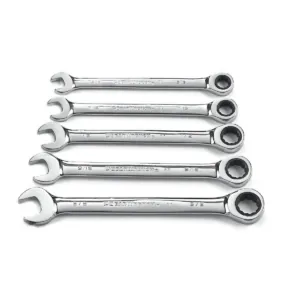 GearWrench 5 Piece 72-Tooth 12 Point Ratcheting Combination SAE Wrench Set