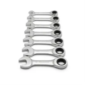 GearWrench 7 Piece 72-Tooth 12 Point Stubby Ratcheting Combination SAE Wrench Set