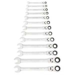 GearWrench 13 Piece 72-Tooth 12 Point Flex Head Ratcheting Combination SAE Wrench Set