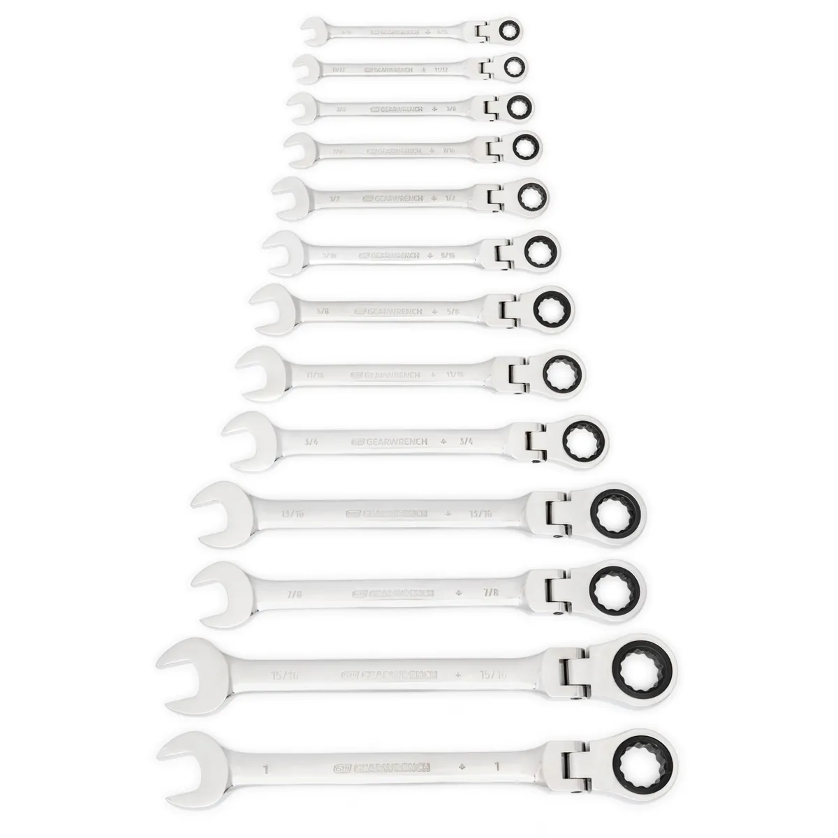GearWrench 13 Piece 72-Tooth 12 Point Flex Head Ratcheting Combination SAE Wrench Set