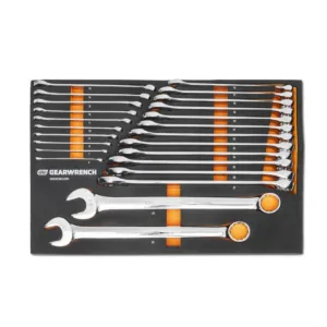 GearWrench 24 Piece 12 Point Long Pattern Combination Metric Wrench Set in Foam Storage Tray