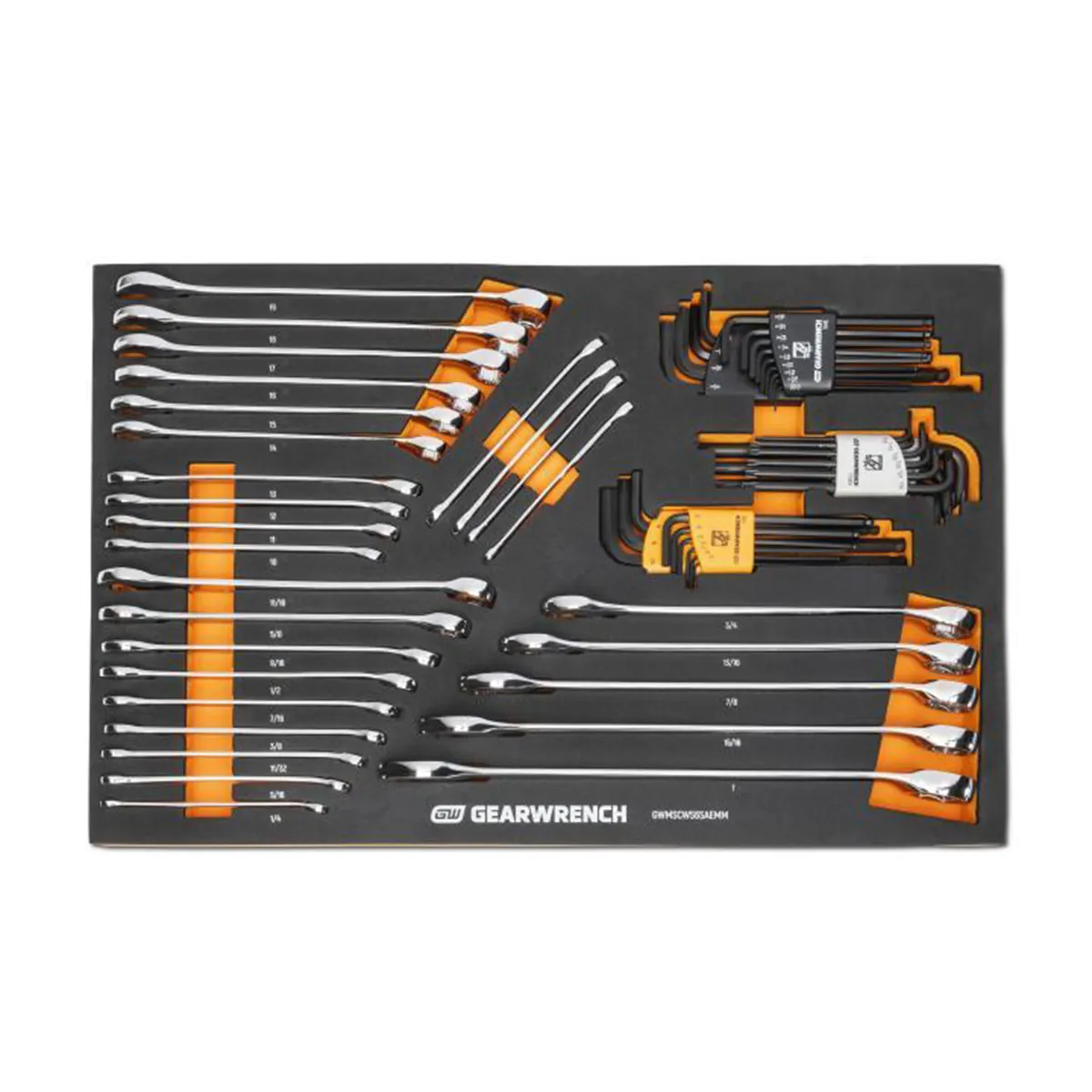 GearWrench 59 Piece 6 Point Combination Wrench and Hex Key Set in Foam Storage Tray