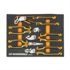 GearWrench 5 Piece PITBULL Cushion Grip Pliers Set in Foam Storage Tray