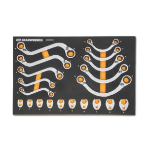 GearWrench 20 Piece Specialty Ratcheting Metric Wrench Set in Foam Storage Tray