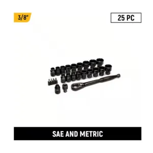 GearWrench 25 Piece 3/8 Inch Drive Pass-Thru Ratchet and Socket Set