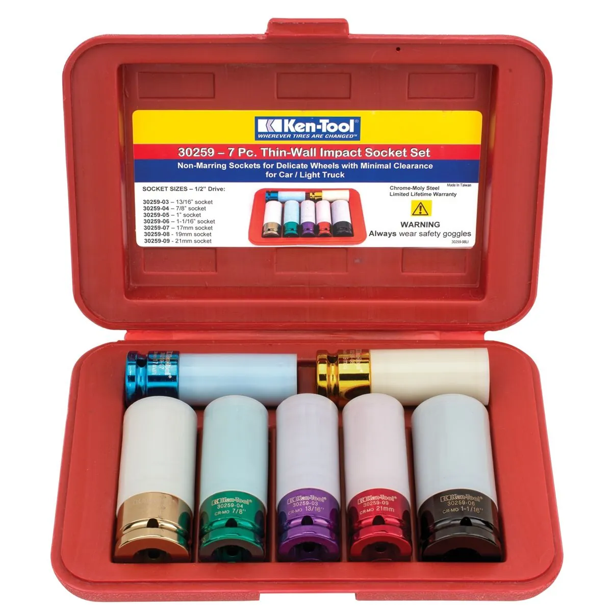 Ken-tool 7 Piece Thin-Wall Impact Socket Set