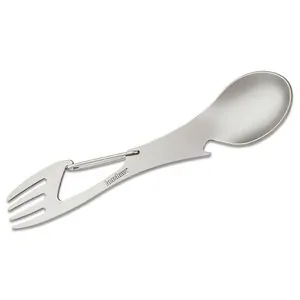 Kershaw Ration XL Utensil and Multi-function Tool: Fork Spoon and Bottle Opener - Silver