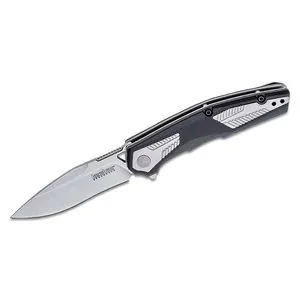 Kershaw Tremolo Assisted Open Liner Lock Clip Point Blade EDC Folding Pocket Knife - Silver/Black