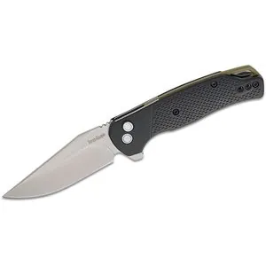 Kershaw Runoff Manual Open Button Lock 8Cr13MoV Clip Point Blade EDC Folding Pocket Knife - Black