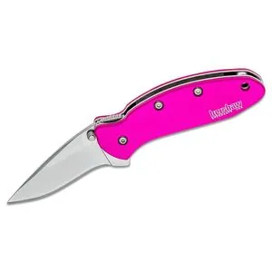 Kershaw Chive Assisted Open Liner Lock Drop Point Blade EDC Folding Pocket Knife - Pink