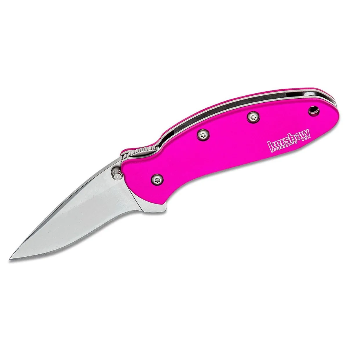 Kershaw Chive Assisted Open Liner Lock Drop Point Blade EDC Folding Pocket Knife - Pink