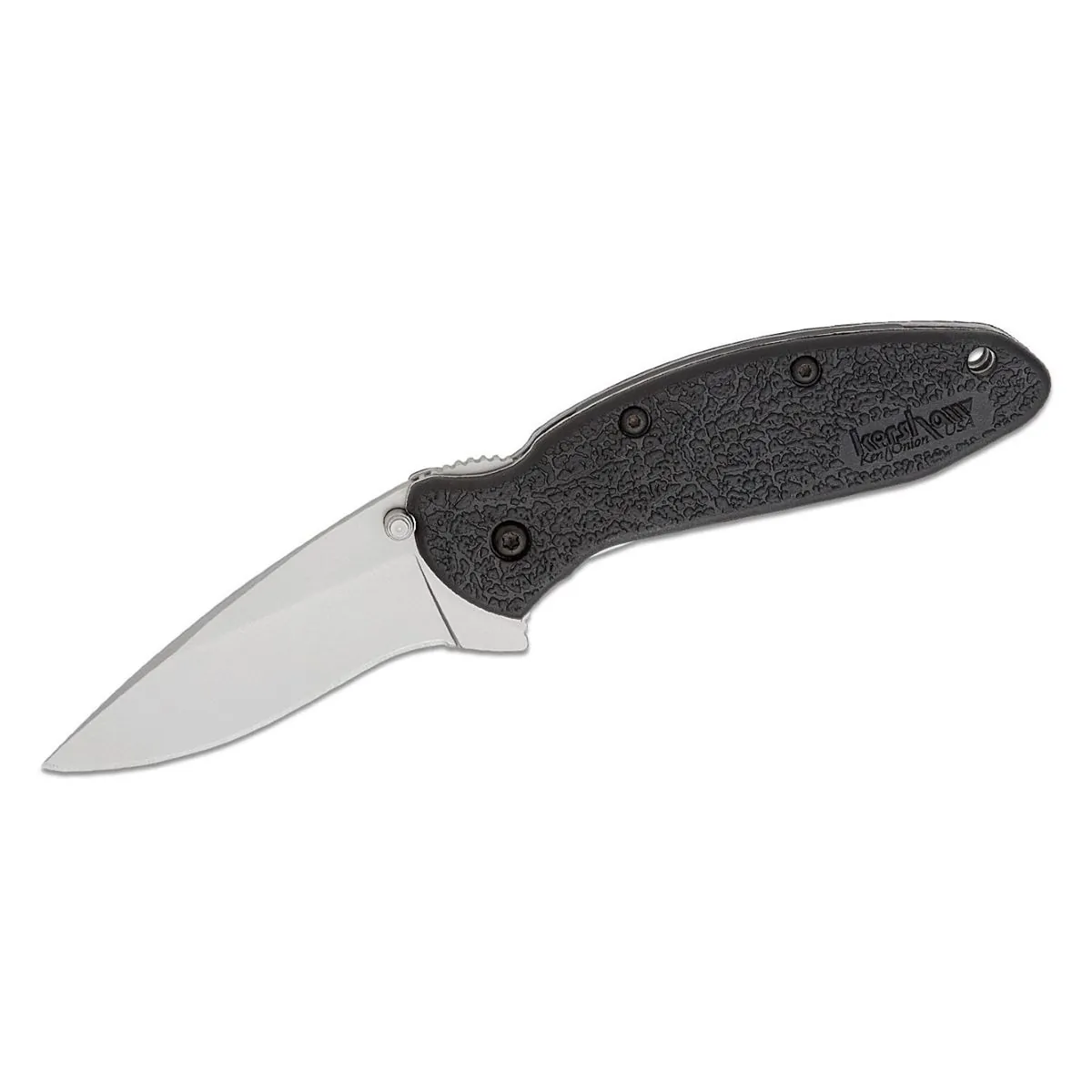 Kershaw Scallion Assisted Open Inset Liner Lock Drop Point Blade EDC Folding Pocket Knife - Black