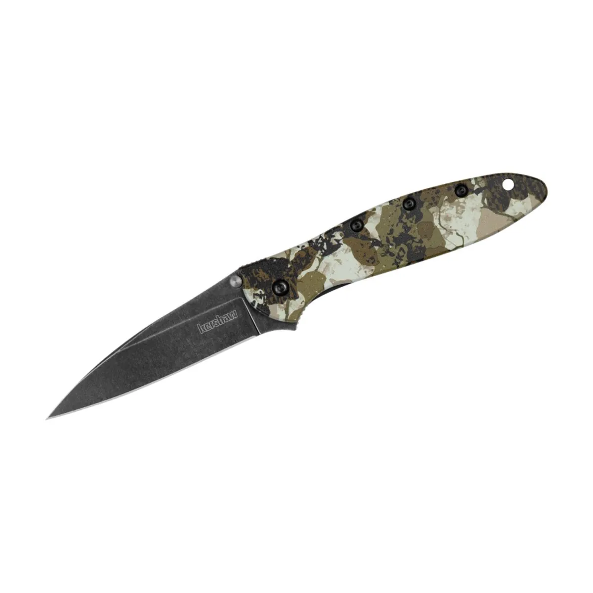 Kershaw Leek Assisted Open Liner Lock Drop Point Blade EDC Folding Pocket Knife - Kings Camo - Box