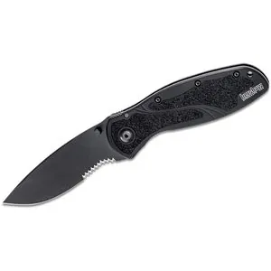 Kershaw Blur-Serrated Assisted Open Inset Liner Lock Do-it-All Blade EDC Folding Pocket Knife - Black