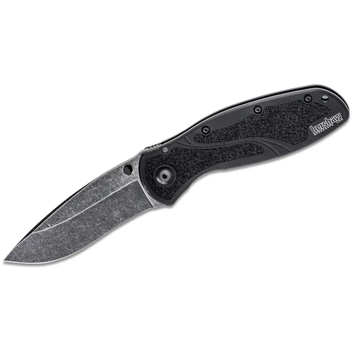 Kershaw Blur Assisted Open Inset Liner Lock Do-it-All Blade EDC Folding Pocket Knife with Blackwashed Finish - Black