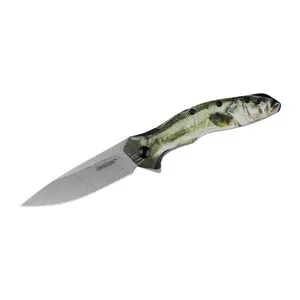 Kershaw Shoreline Assisted Open Liner Lock Drop Point Blade EDC Folding Pocket Knife- Bass