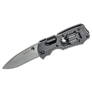 Kershaw Select Fire Multi-Function Manual Opening Liner Lock Drop Point Blade EDC Folding Pocket Knife - Gray