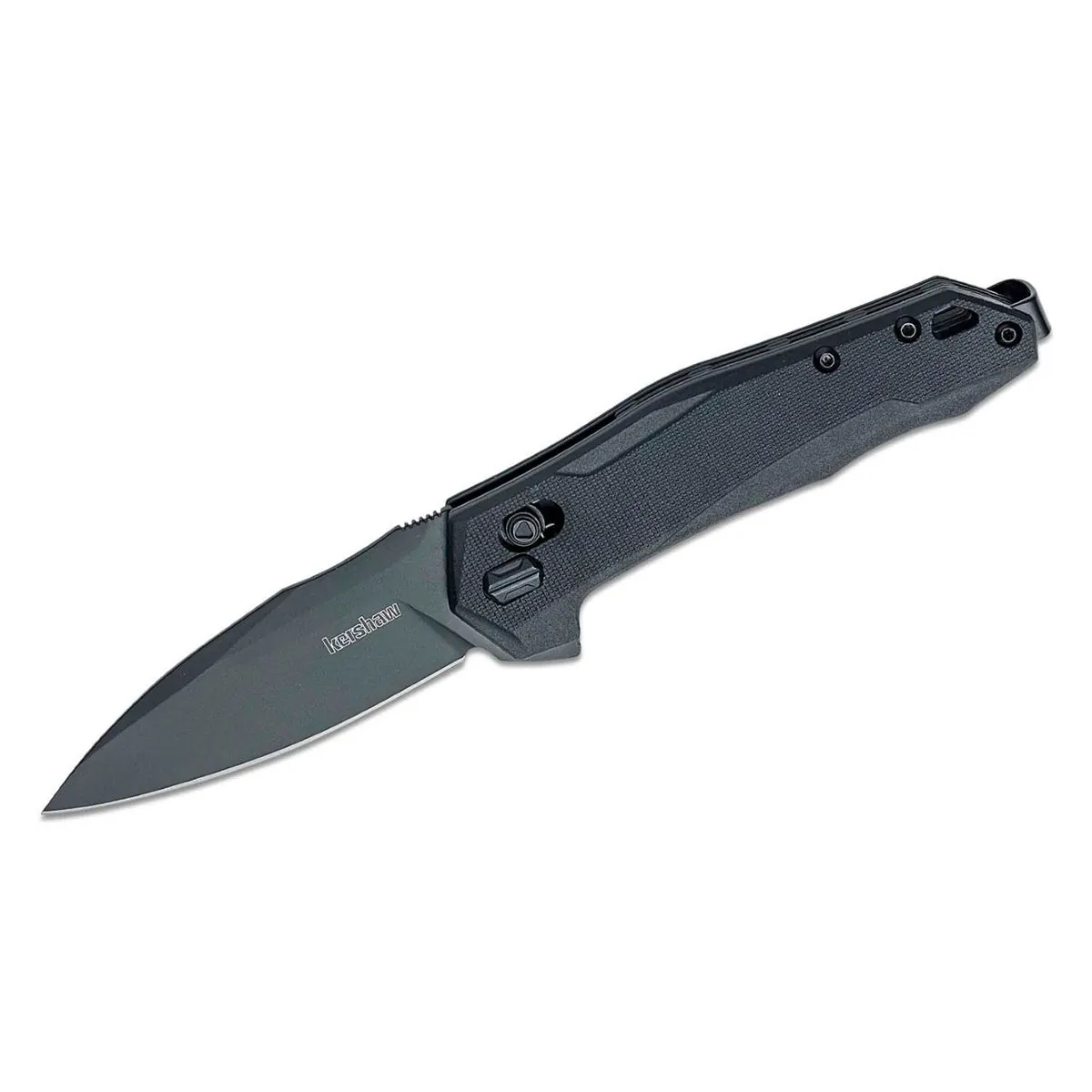 Kershaw Monitor Manual Open DuraLock Spear Point Blade EDC Folding Pocket Knife - Black