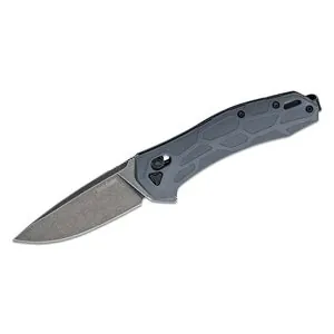 Kershaw Covalent Manual Open DuraLock Drop Point Blade EDC Folding Pocket Knife with BlackWash Finish - Gray