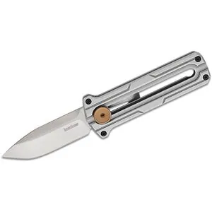 Kershaw Cybernet Manual Open Sliding Button Lock Spear Point Blade EDC Pocket Knife - Gray