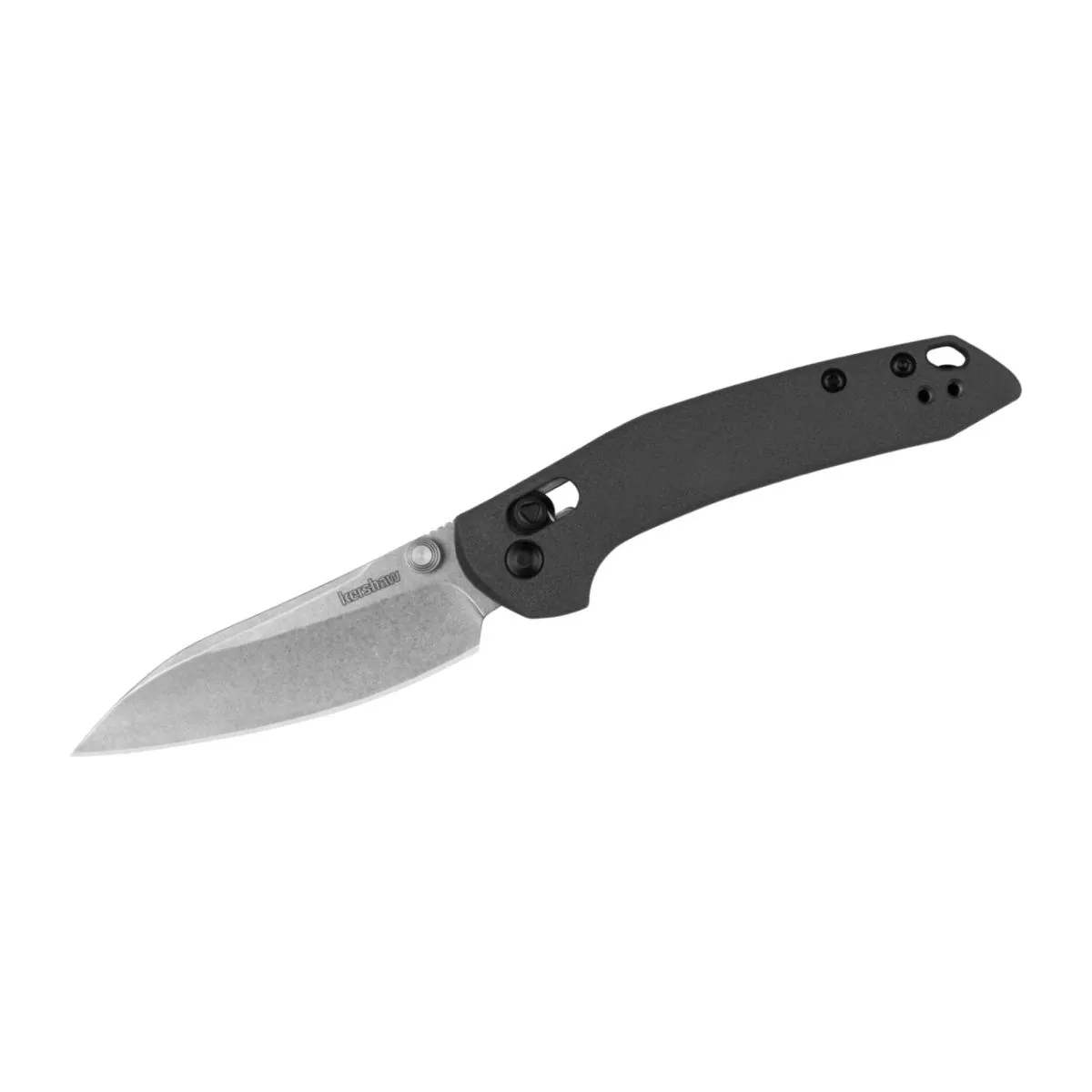 Kershaw Duster Manual Open DuraLock Modified Sheepsfoot Blade EDC Folding Pocket Knife - Charcoal Gray