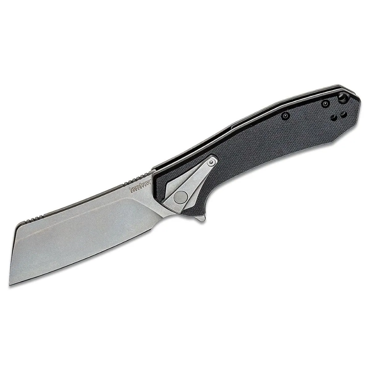 Kershaw Bracket Assisted Open Frame Lock Cleaver Blade EDC Folding Pocket Knife - Black