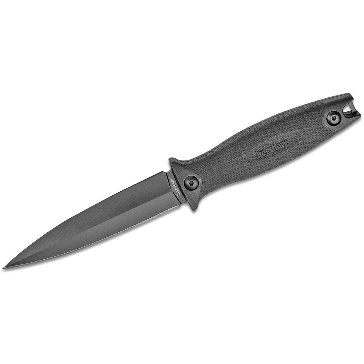 Kershaw Secret Agent Spear Point Fixed Blade Boot Knife with Nylon Dual-Carry Sheath - Black